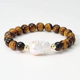 Connie Craig Carroll Baroque Pearl Beaded Stretch Bracelet 