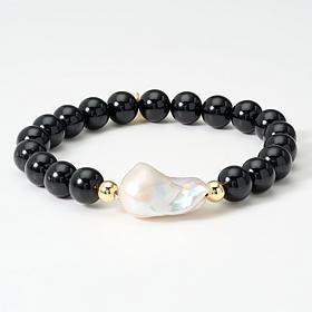 Connie Craig Carroll Baroque Pearl Beaded Stretch Bracelet 