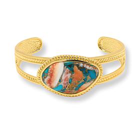 Connie Craig Carroll Gemstone Rope Detail Cuff Bracelet