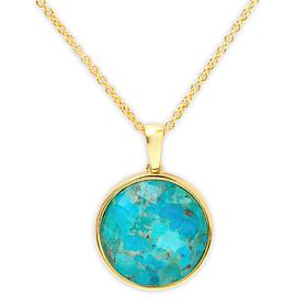 Connie Craig Carroll Jewelry 18mm Doublet Gemstone Pendant with Chain