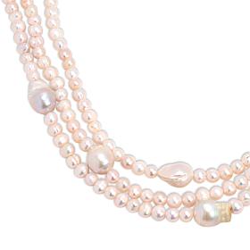 Connie Craig Carroll Jewelry 20" Cultured Pearl Three-Row Necklace