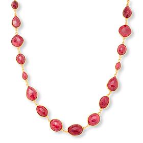 Connie Craig Carroll Jewelry 30" Red Corundum Station Necklace