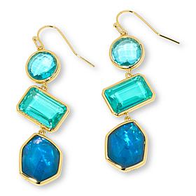 Connie Craig Carroll Jewelry Beryyl Blue Gem Doublet Drop Earrings