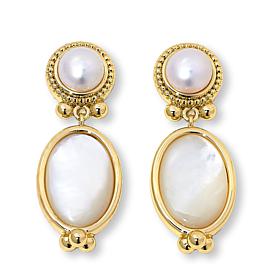 Connie Craig Carroll Jewelry Beth Cultured Pearl and Gemstone Earrings