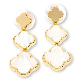 Connie Craig Carroll Jewelry Cascading Clover Gemstone Drop Earrings