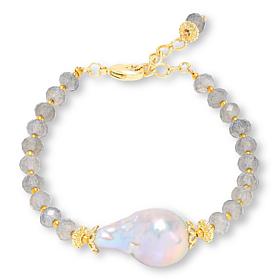 Connie Craig Carroll Jewelry Cultured Pearl and Gem Beaded Bracelet