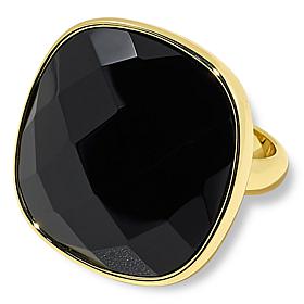 Connie Craig Carroll Jewelry Fern Square Black Agate Solitaire Ring