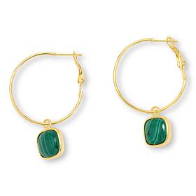 Connie Craig Carroll Jewelry Gemstone Drop Hoop Earrings