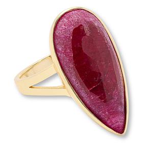 Connie Craig Carroll Jewelry Red Corundum Pear-Shaped Solitaire Ring