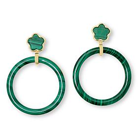 Connie Craig Carroll Jewelry Wynne Gemstone Hoop Dangle Earrings