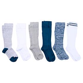Copper Life 6-pack Bamboo Compression Wide Over-the-Calf Socks