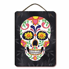 Courtside Market 12" x 16" Sugar Skull Vertical Hanging Sign