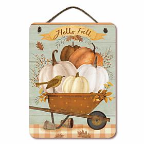 Courtside Market 12" x16" Hello Fall Hanging Sign