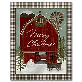 Courtside Market Barn Christmas Farm 24x36 Canvas Wall Art