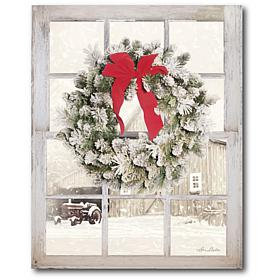 Courtside Market Canvas Wall Art - Winter Window, 12" X 18"