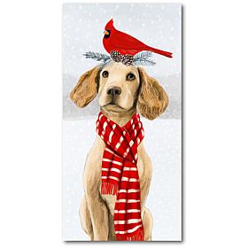 Courtside Market Christmas Dog 12x24 Canvas Wall Art