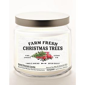 Courtside Market Farm Trees Candle in Glass Jar with Silver Lid