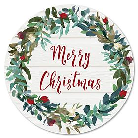 Courtside Market Merry Christmas 12x12 Circular Wood Wall Décor