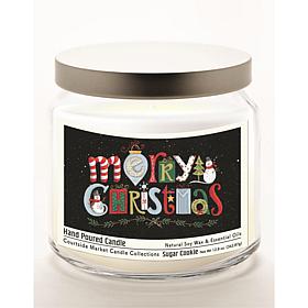Courtside Market Merry Christmas Infused Wax Candle with Silver Lid