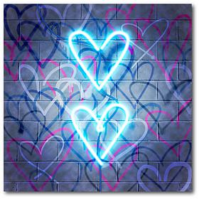 Courtside Market Neon Heart I 16x16 Canvas Wall Art