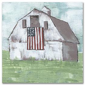 Courtside Market Old Glory or The Barn Canvas Wall Art - 16" x 16"
