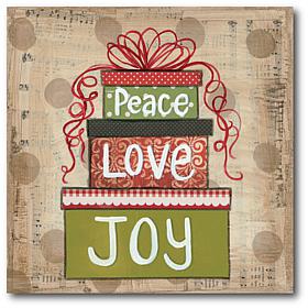 Courtside Market Peace Love & Joy 30x30 Canvas Wall Art