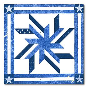 Courtside Market Quilt Square Blue & White 3 Canvas Wall Art - 24x24"