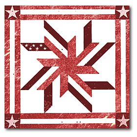 Courtside Market Quilt Square Red & White 3 Canvas Wall Art - 30 x 30"