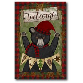 Courtside Market Welcome Bear 24x36 Canvas Wall Art