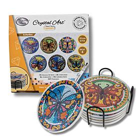 Craft Buddy Crystal Art Butterfly Coasters - Set of 6