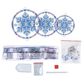 Craft Buddy Crystal Art Snowflake Hanging Pendant 3-pack - Blue/White