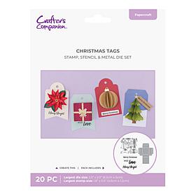 Crafter's Companion 22-piece Stamp & Metal Die Set - Everyday Tags