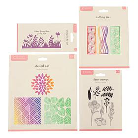 Crafter's Companion Art Elements Stamp, Die and Stencil Set