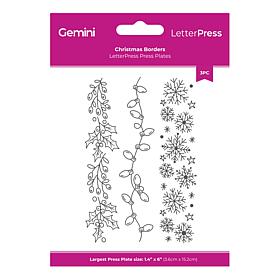 Crafter's Companion Christmas Border Letterpress Plates - Set of 3