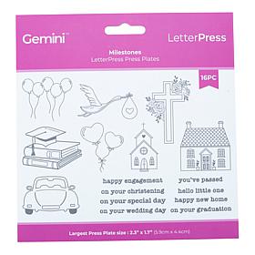 Crafter's Companion Letterpress Press Plates Milestones Set