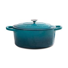 Crock Pot Zesty Flavors 5 Qt  Round Enameled Cast Iron Dutch Oven i...