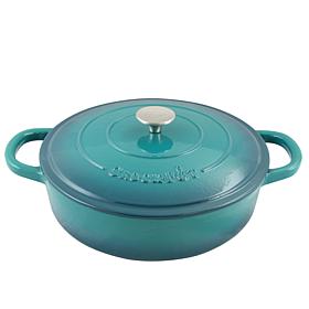 Crock Pot Zesty Flavors Enameled 5 Quart Cast Iron Round Braiser Pa...
