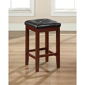 Crosley Furniture Upholstered Square Seat 2pc 24" Bar Stools -Mahogany