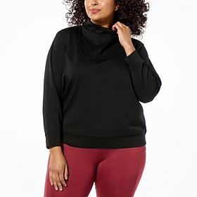 Curations x Nicole Hickl Angled Yoke Mock-Neck Top 
