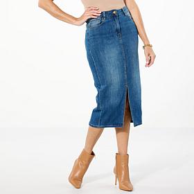 Curations x Nicole Hickl Stretch Denim Pencil Skirt
