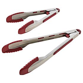 Curtis Stone 2-piece One-Push Tongs Set