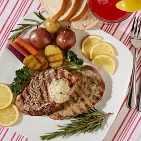 Curtis Stone 20-pack 6 oz. Boneless Pork Ribeyes w/ 3.5 oz. Butter AS