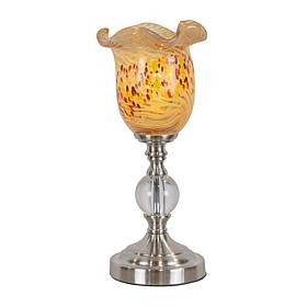 Dale Tiffany Beige Speckle Hand Blown Art Glass Uplight Accent Lamp