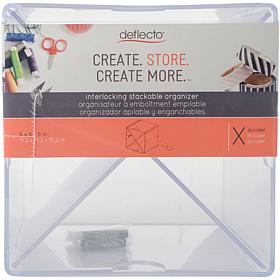 Deflecto Stackable X-Divided Storage Organizer - 6"X6"X6" Clear