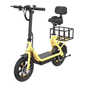 Delorean Folding Seated E-Scooter with Backrest, Basket, Bike Lock ...
