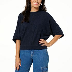Democracy 3/4 Dolman Sleeve Mock-Neck Top