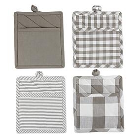 Design Imports 4-piece Assorted Check Potholder Set