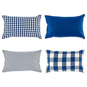 Design Imports Assorted Pillow Covers 12" x 20" Set of 4