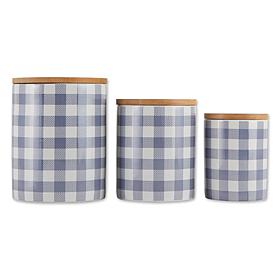 Design Imports Buffalo Check Ceramic Canister 3-pack