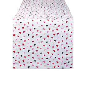 Design Imports Confetti Hearts Print Table Runner - 14" x 72" 